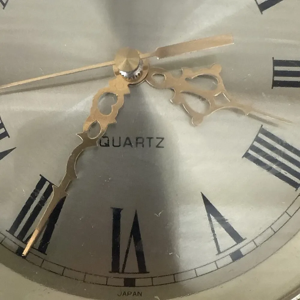 Vintage handmade wooden mantle clock quartz made in Japan